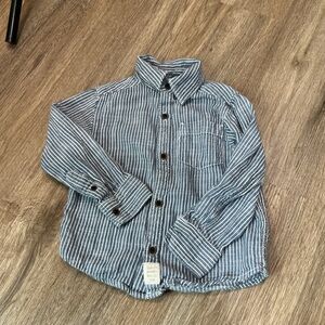 Carter’s Blue & White Striped Button Down Shirt | 2T
